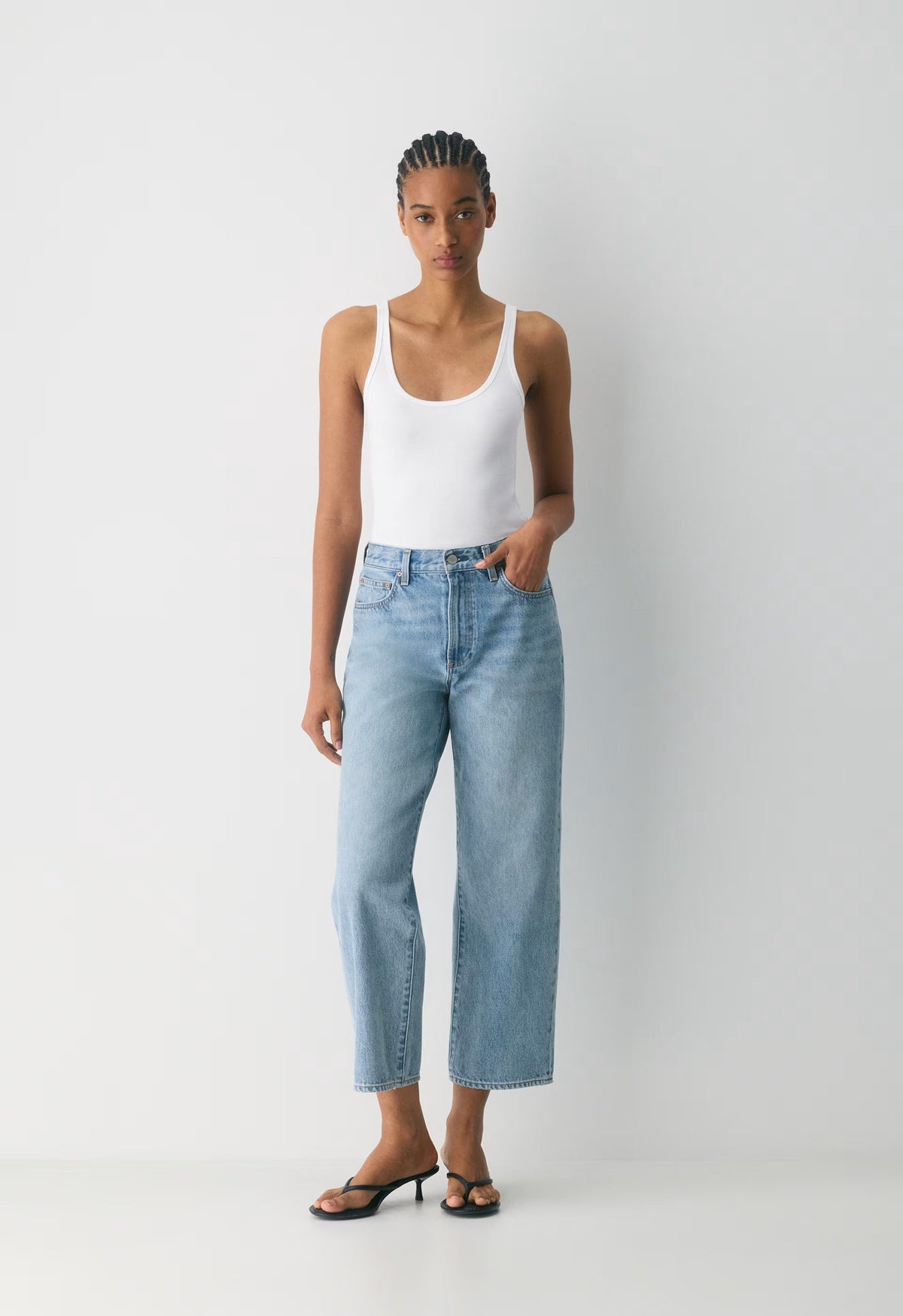 Denim Forum The Farrah Hi-Rise Wide Ankle Jean - 7 YRS BLEU TABOO