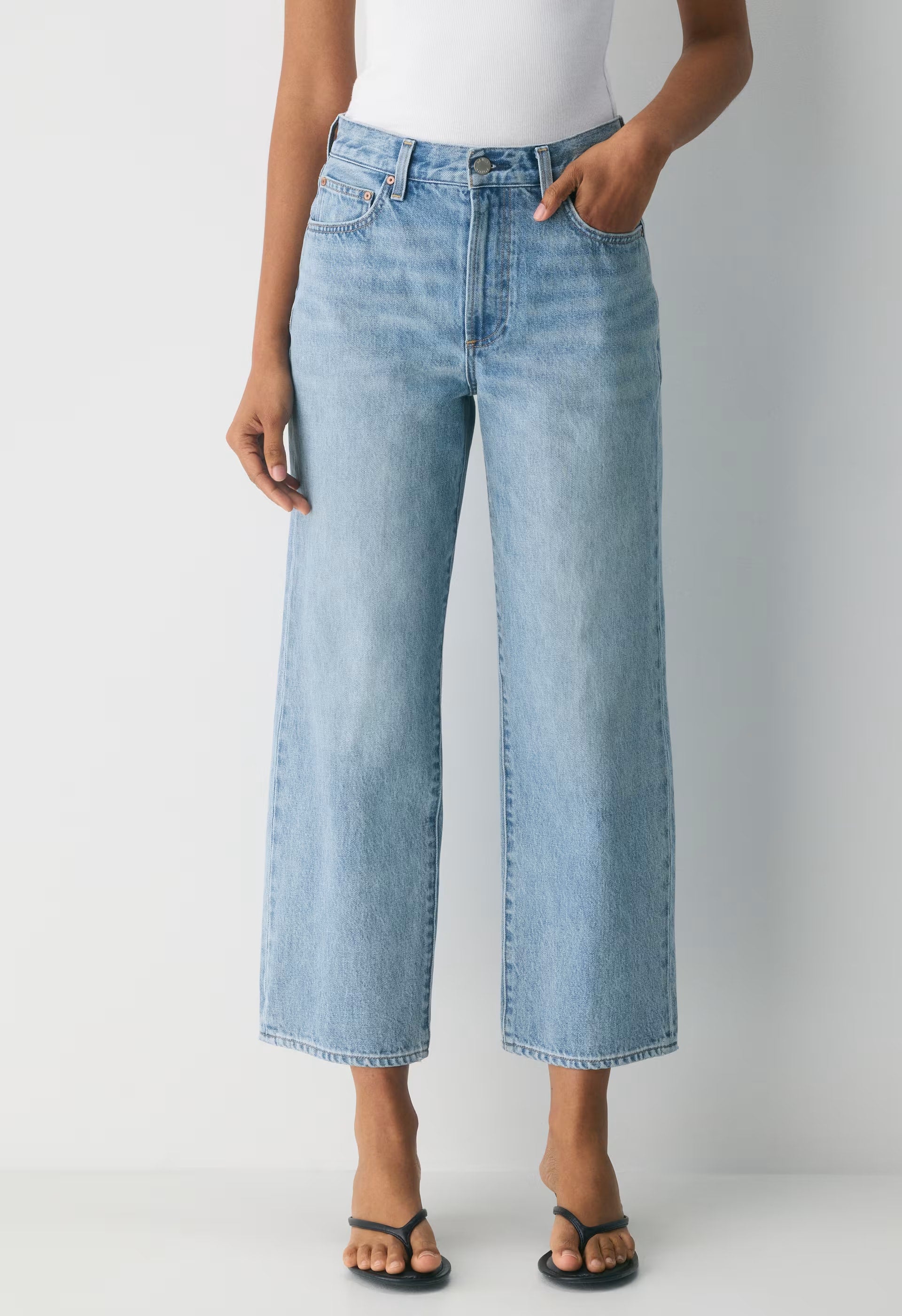 Denim Forum The Farrah Hi-Rise Wide Ankle Jean - 7 YRS BLEU TABOO