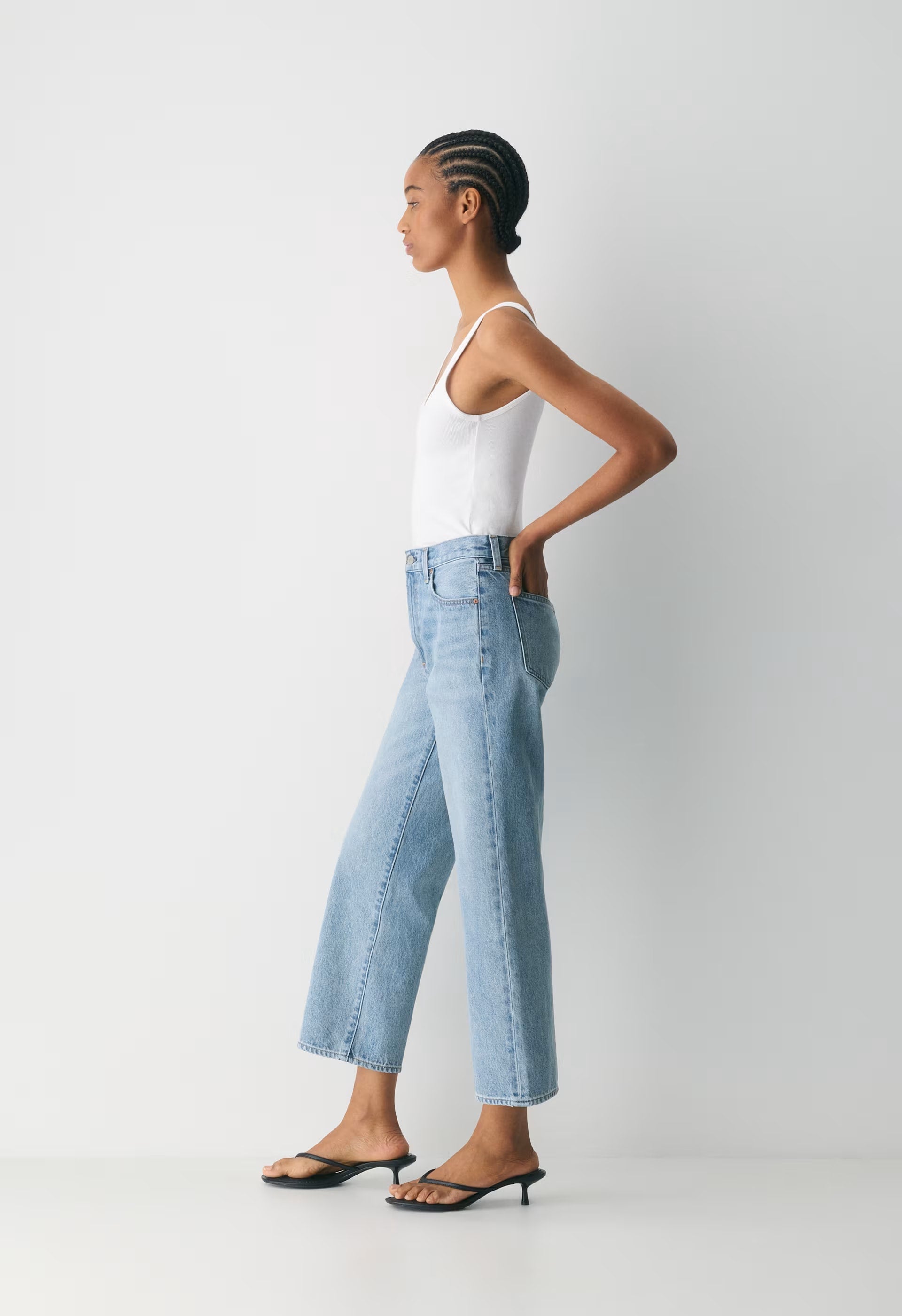 Denim Forum The Farrah Hi-Rise Wide Ankle Jean - 7 YRS BLEU TABOO