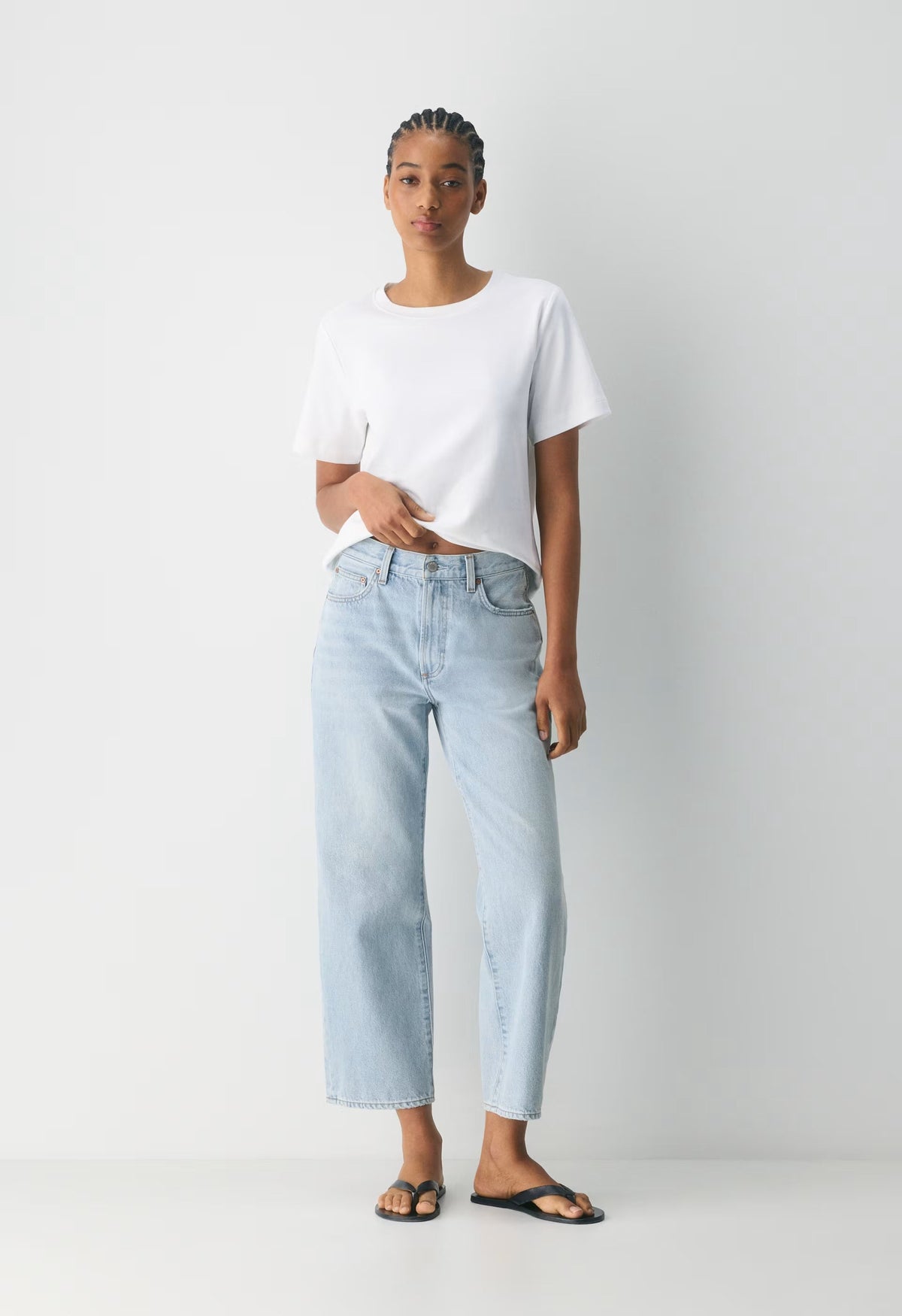 Denim Forum The Farrah Hi-Rise Wide Ankle Jean - 15 YRS BRL THR BLEU