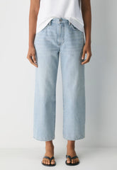 Denim Forum The Farrah Hi-Rise Wide Ankle Jean - 15 YRS BRL THR BLEU