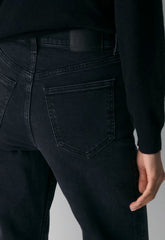 Denim Forum The Arlo Hi-Rise Straight Jean - BLACK EYELINER