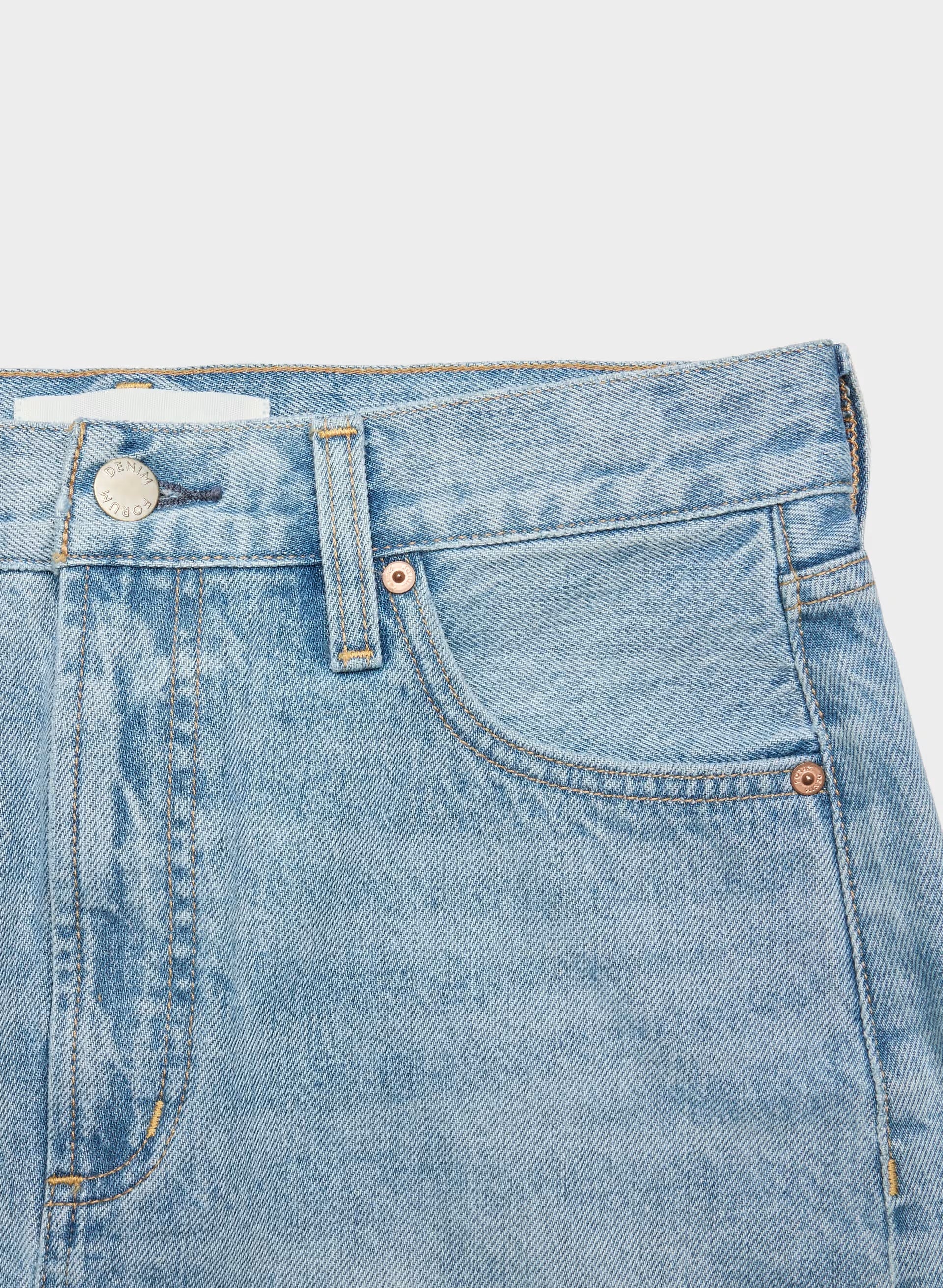 Denim Forum The ‘90s Ricci Micro Denim Skirt - 7 YRS BLEU TB RAW HEM