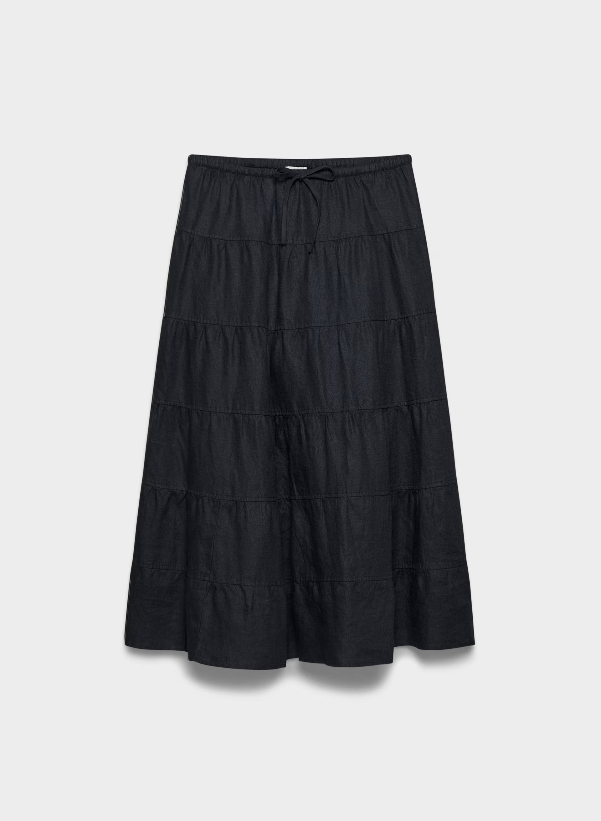 Bouquet Linen Skirt - DARK NIGHT NAVY