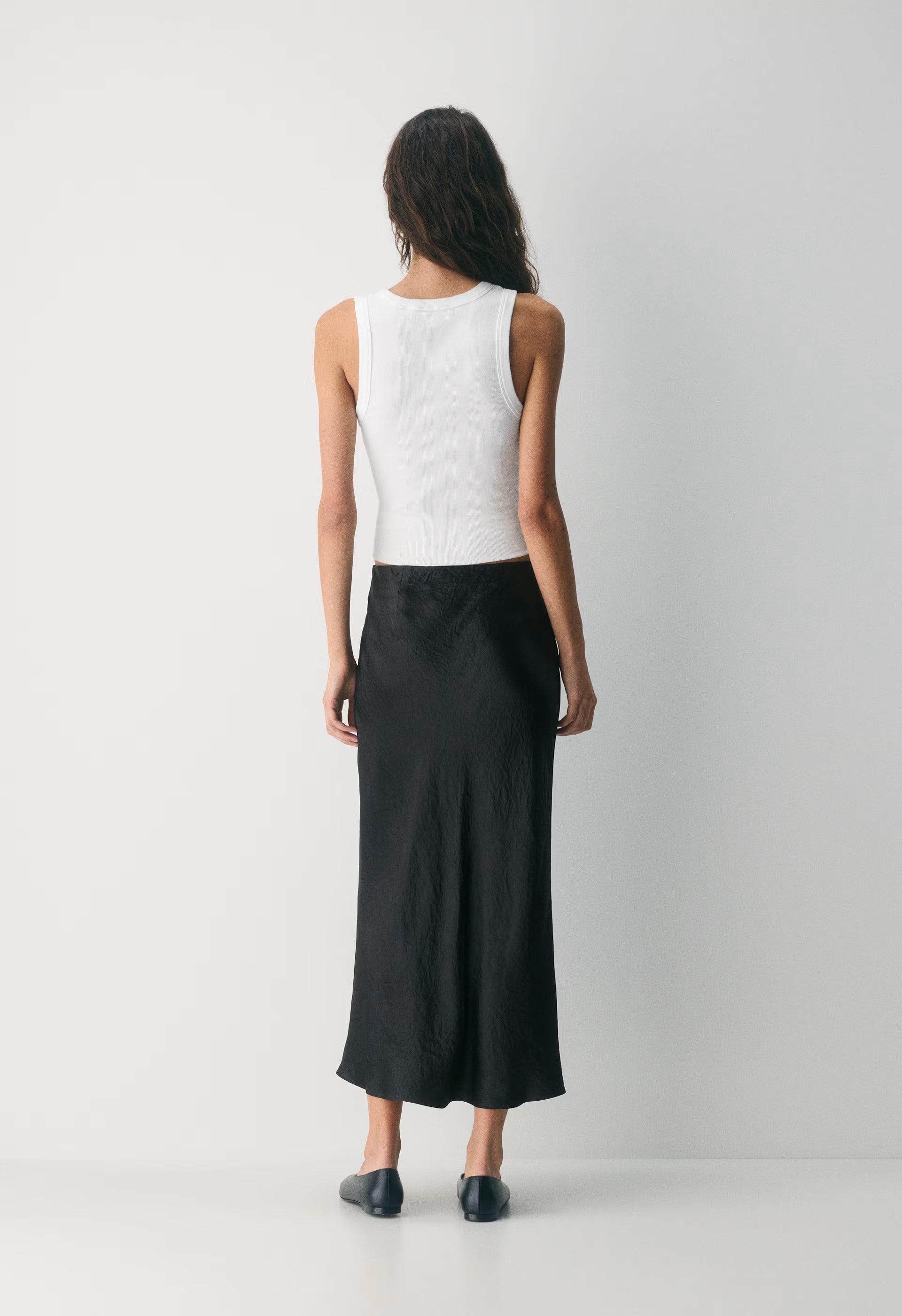 Slip Satin Maxi Skirt - BLACK