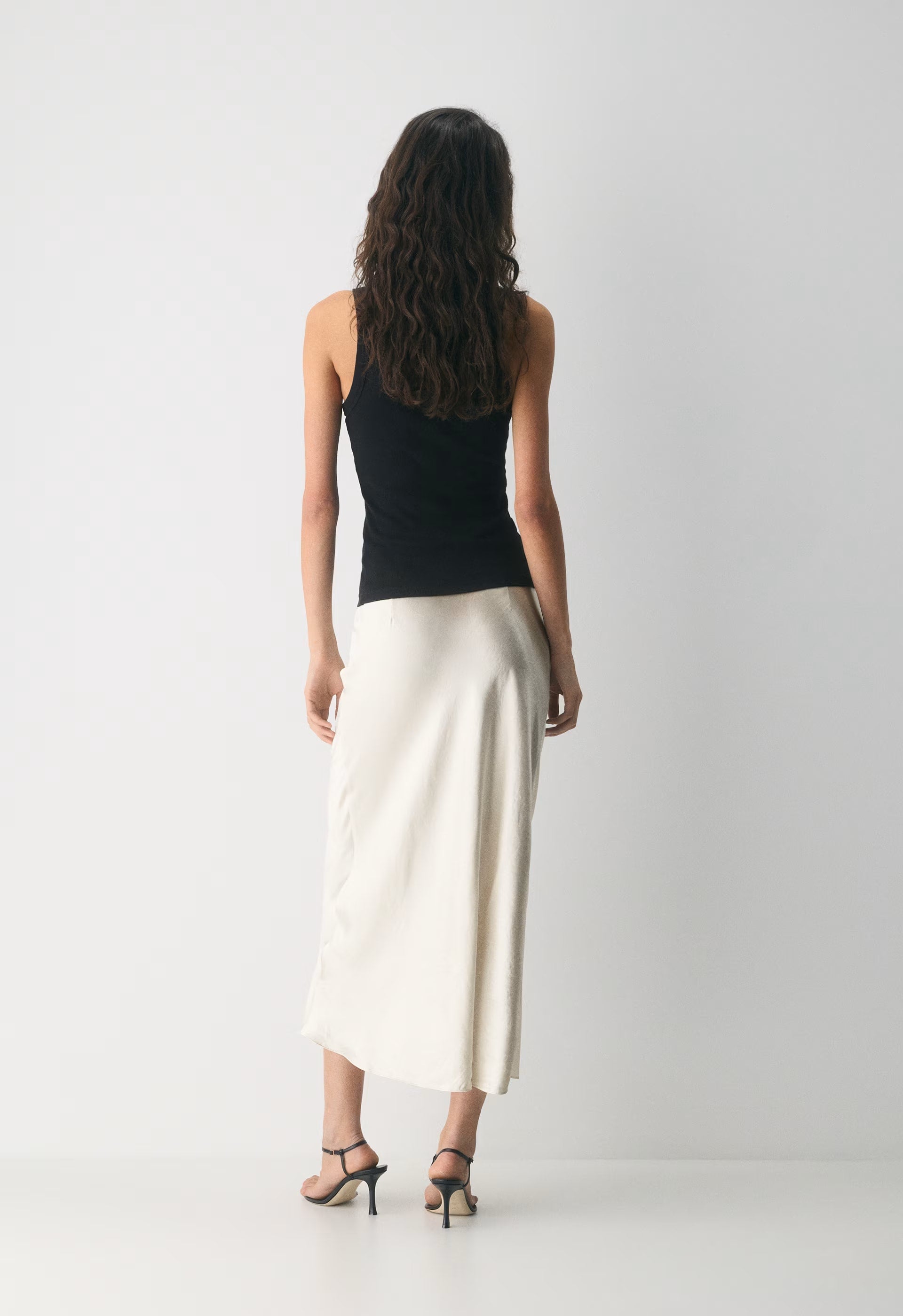 Slip Satin Maxi Skirt - MATTE PEARL