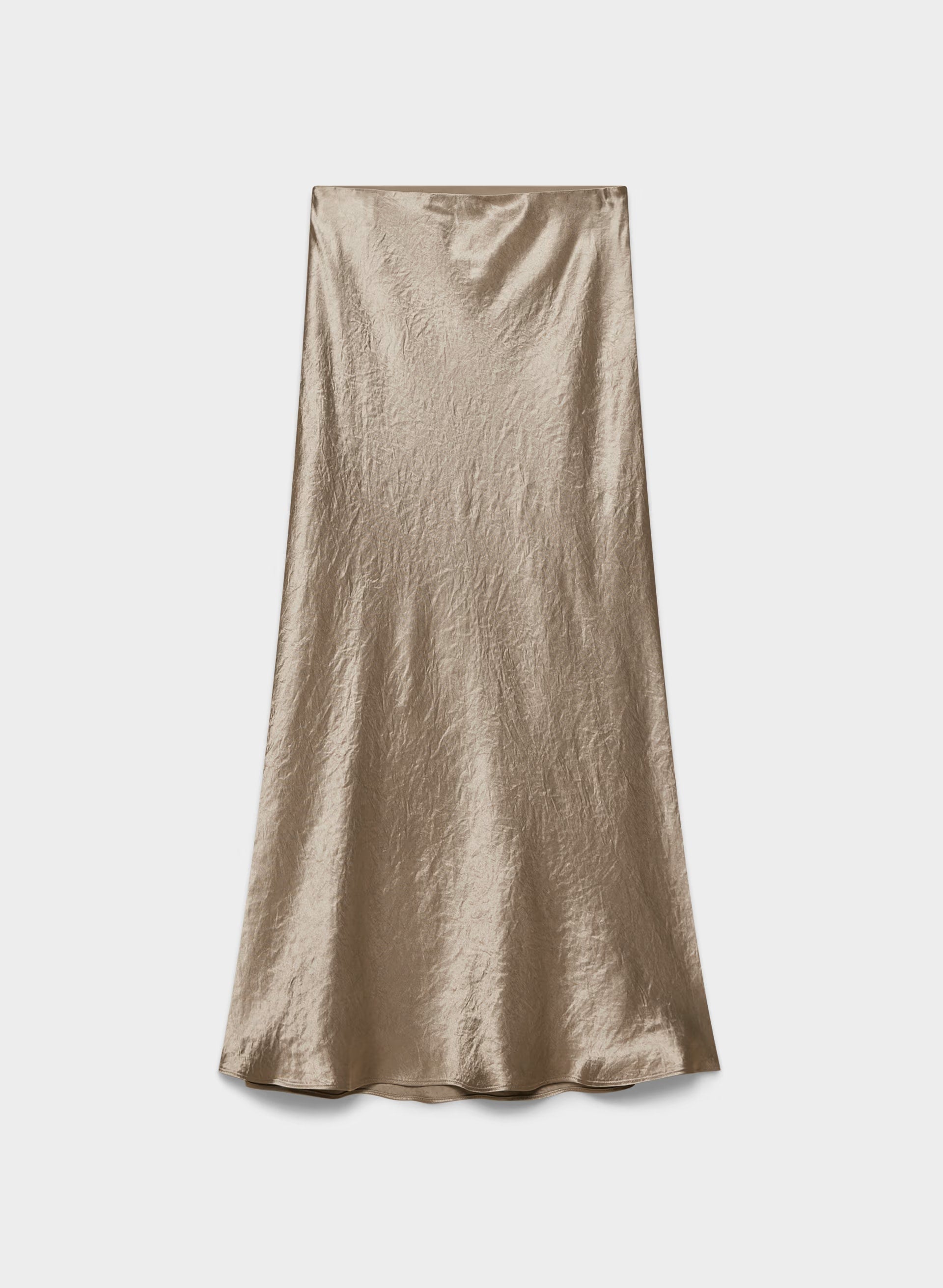 Slip Satin Maxi Skirt - NOMAD TAUPE
