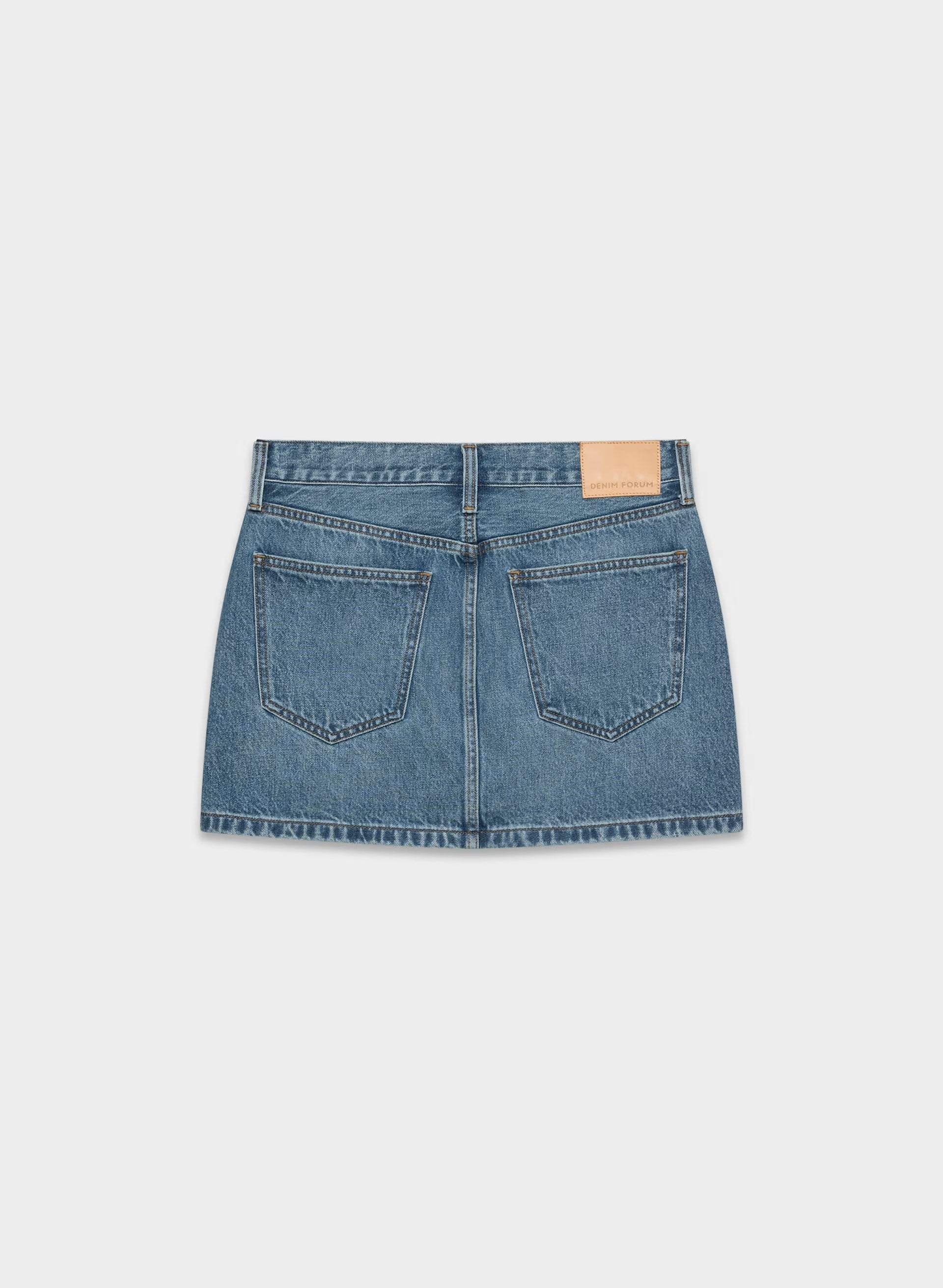 Denim Forum The ‘90s Ricci Micro Denim Skirt - 5 YRS KISS N TELL BLEU