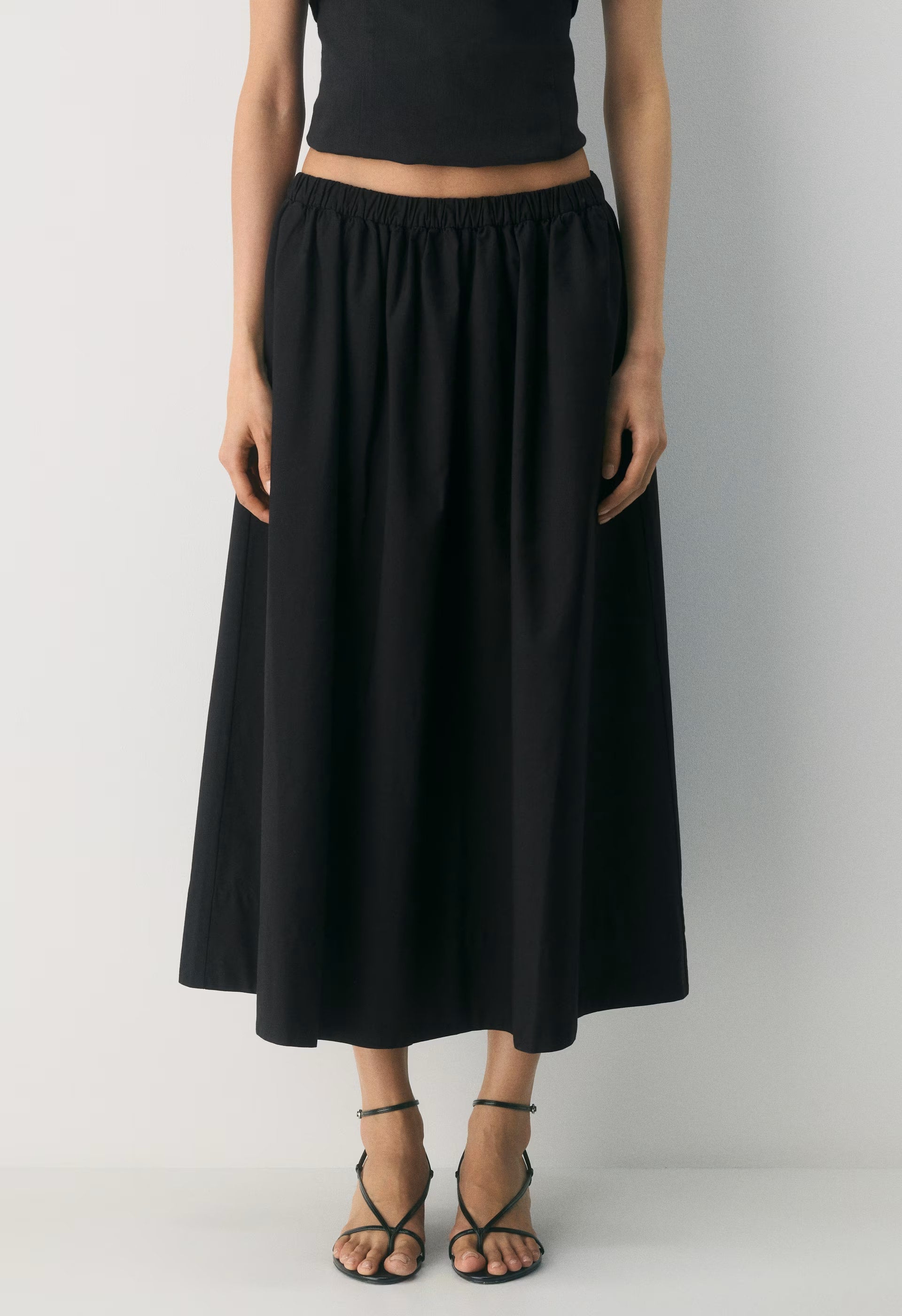 Luminary Poplin Skirt - BLACK