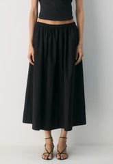 Luminary Poplin Skirt - BLACK