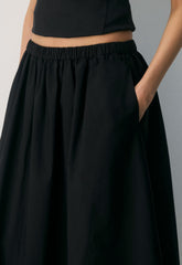 Luminary Poplin Skirt - BLACK