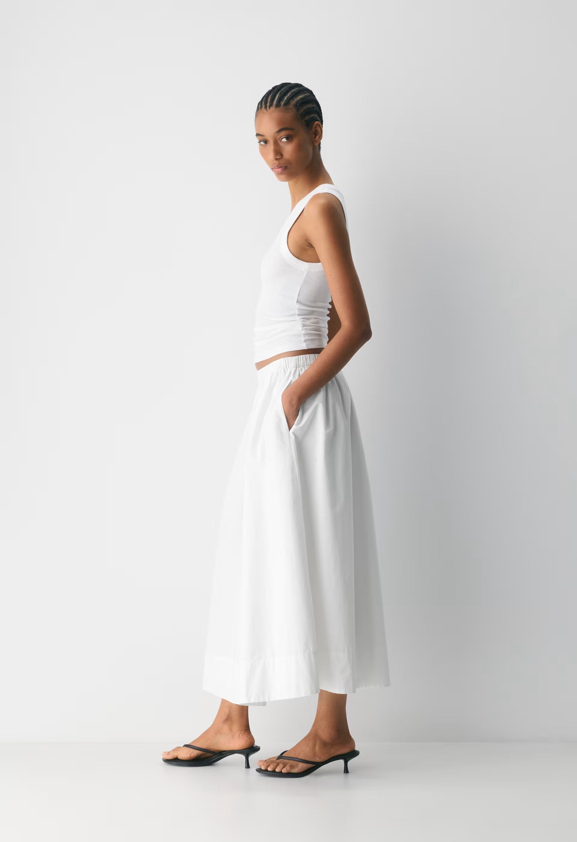 Luminary Poplin Skirt - BRIGHT WHITE