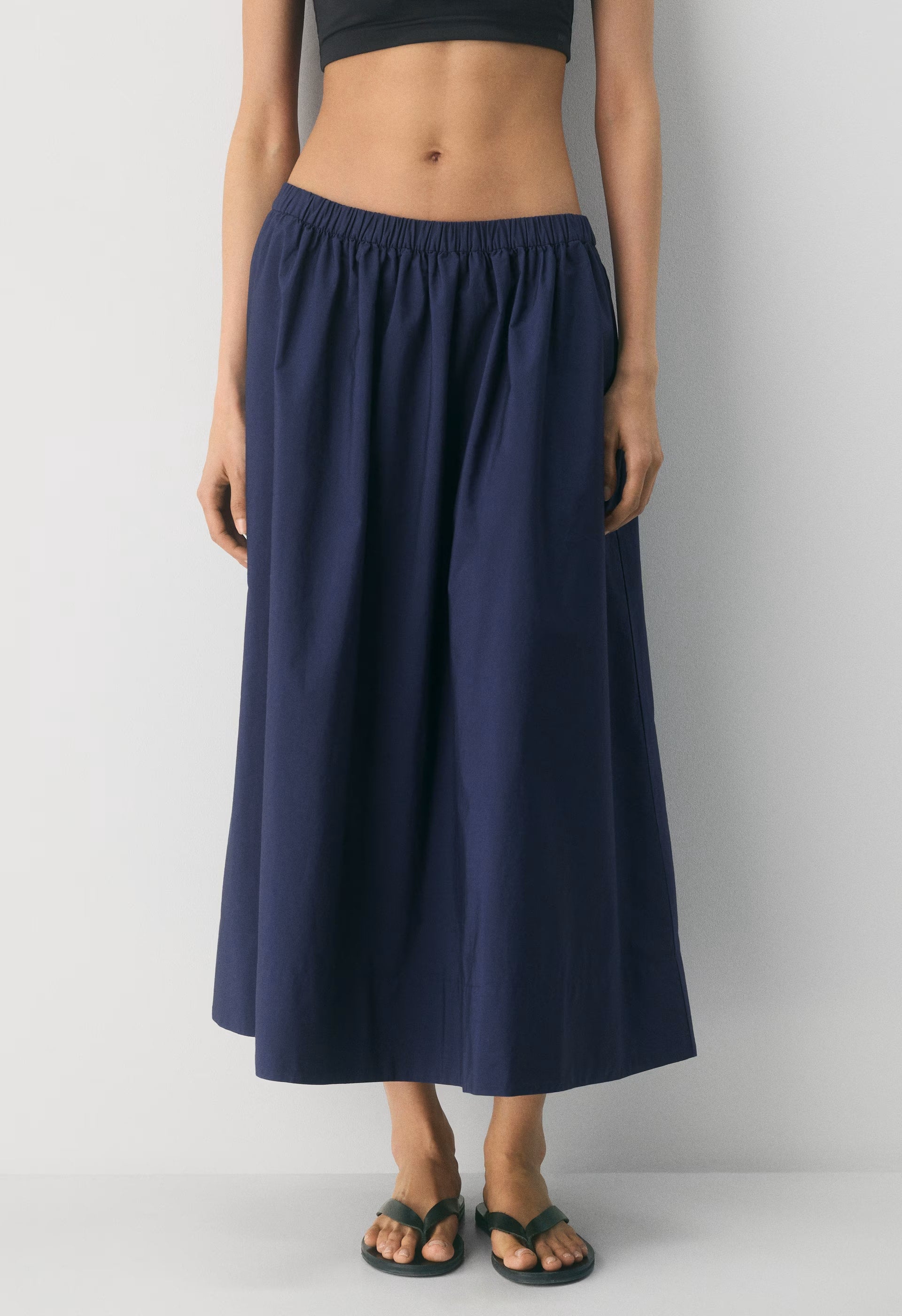 Luminary Poplin Skirt - HARBOUR NAVY