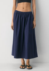 Luminary Poplin Skirt - HARBOUR NAVY