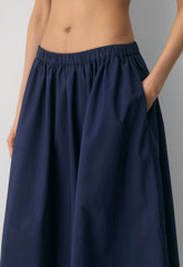 Luminary Poplin Skirt - HARBOUR NAVY