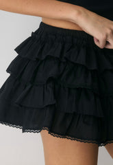 Theo Poplin Skort - BLACK