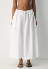 Socialite Linen Skirt - WHITE