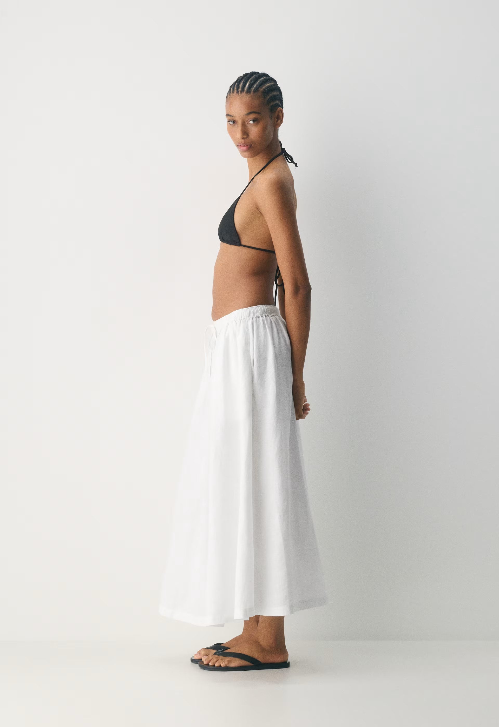 Socialite Linen Skirt - WHITE