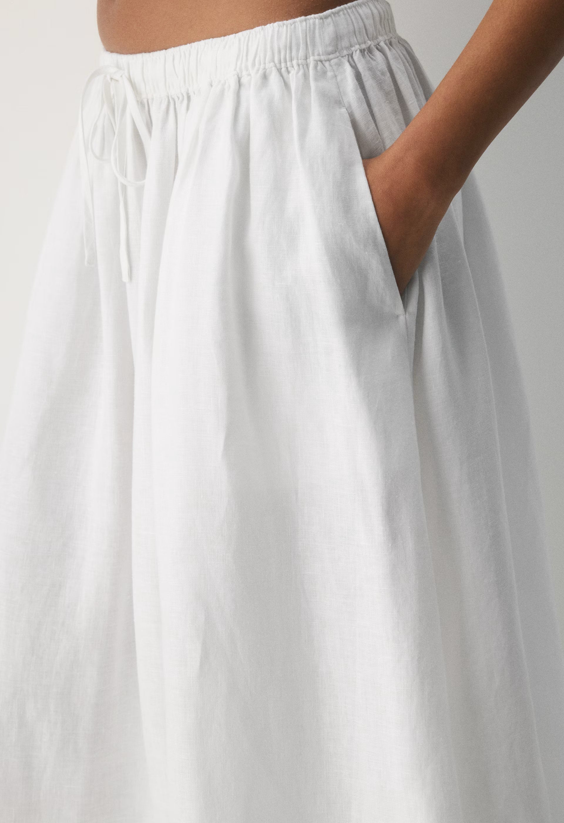 Socialite Linen Skirt - WHITE