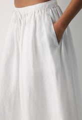 Socialite Linen Skirt - WHITE