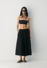 Vetiver Poplin Skirt - BLACK