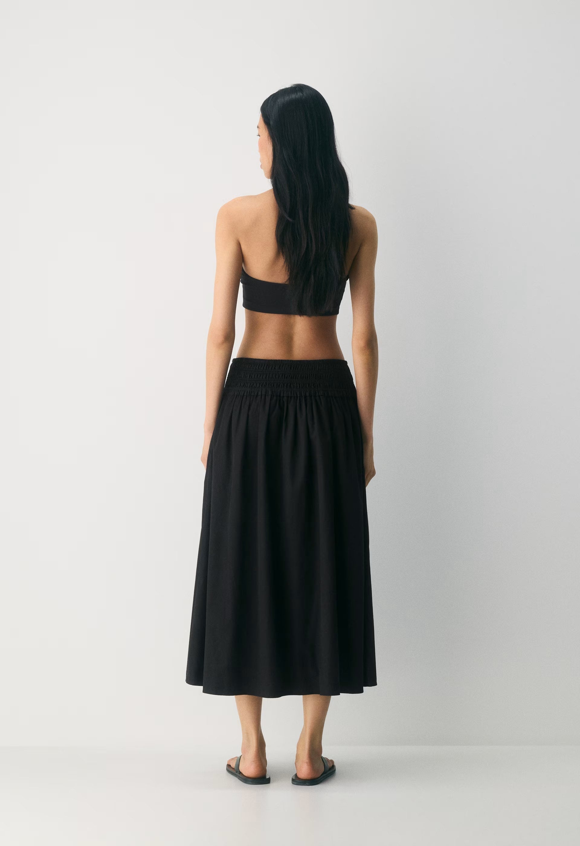 Vetiver Poplin Skirt - BLACK