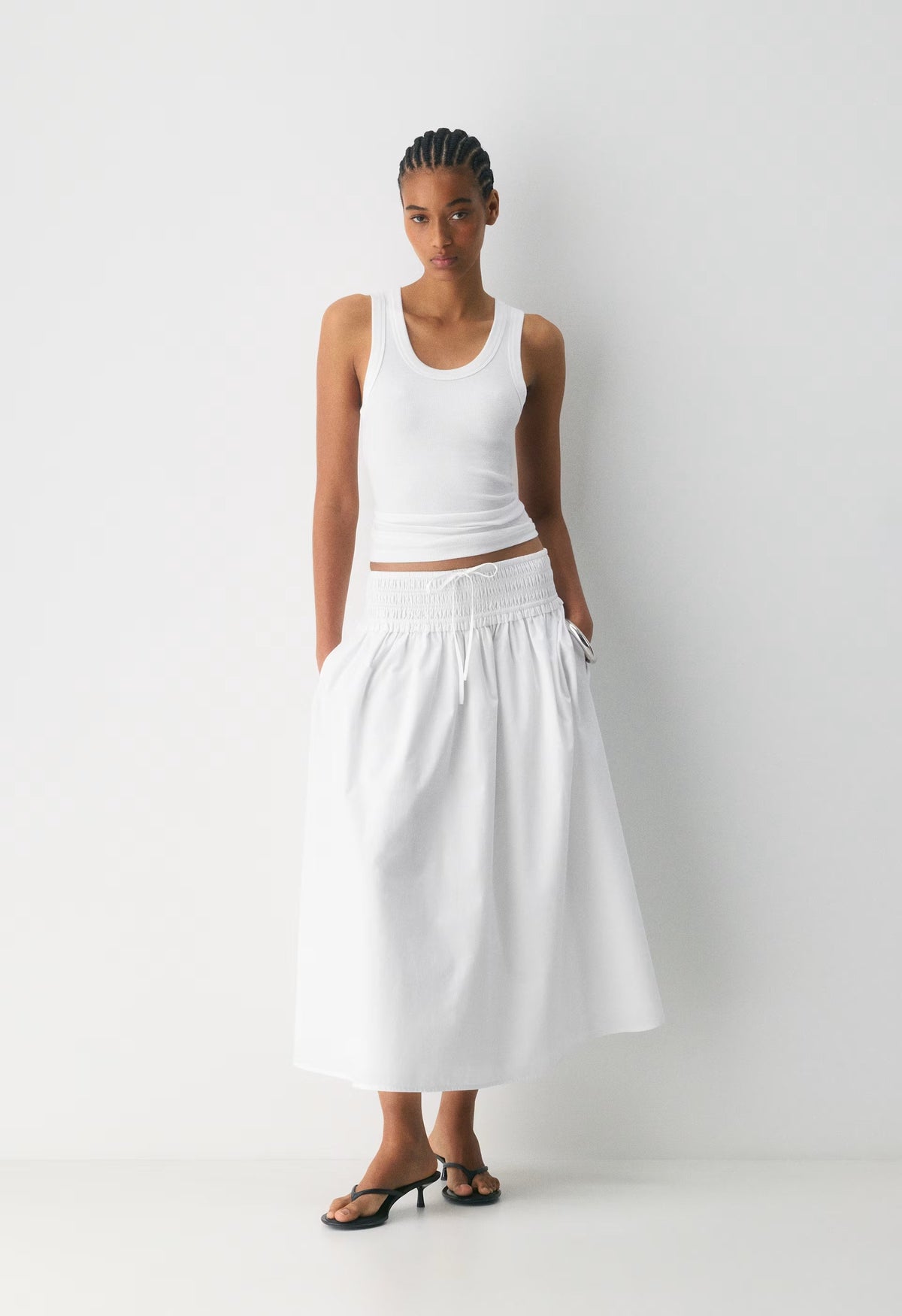 Vetiver Poplin Skirt - BRIGHT WHITE