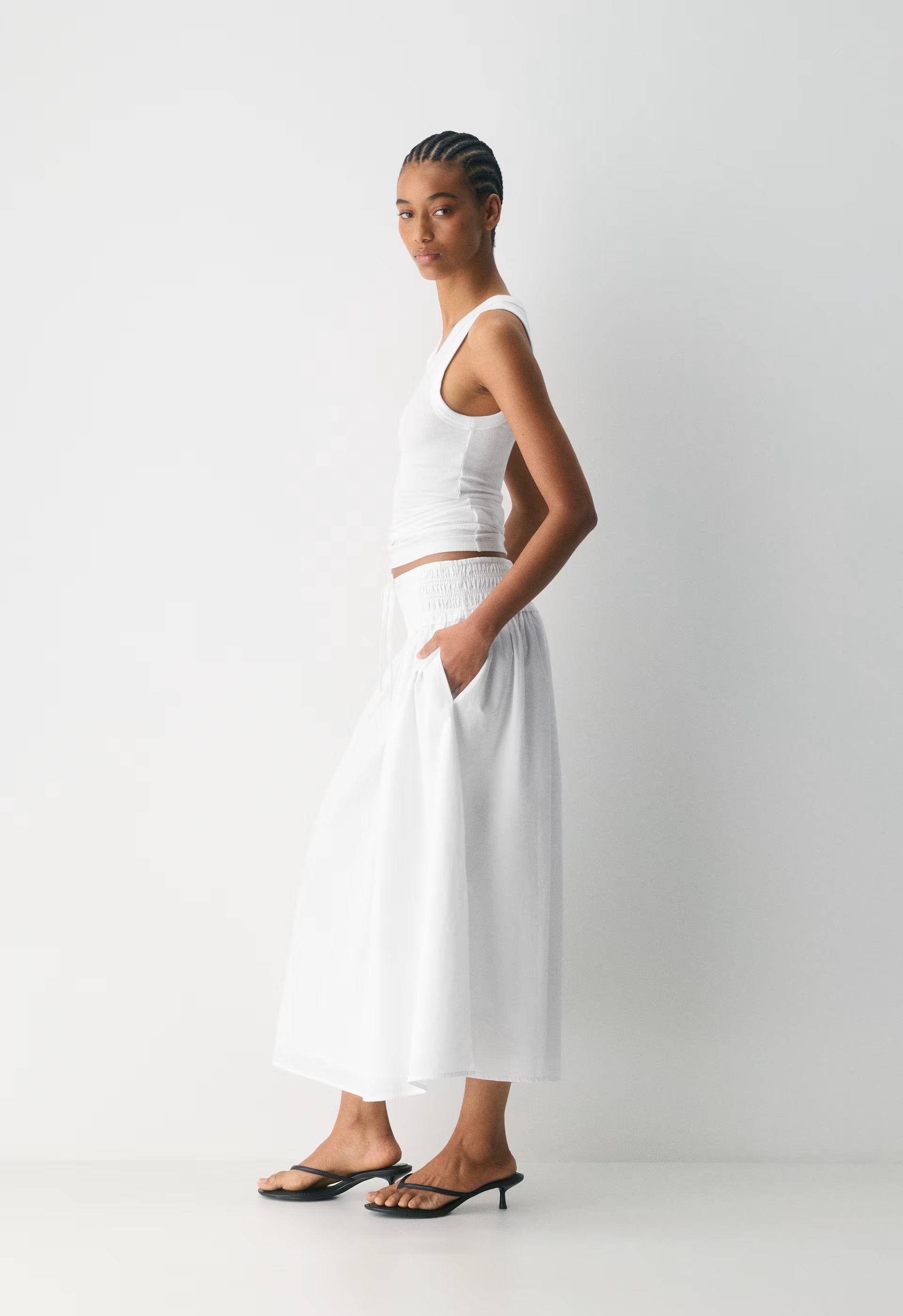 Vetiver Poplin Skirt - BRIGHT WHITE