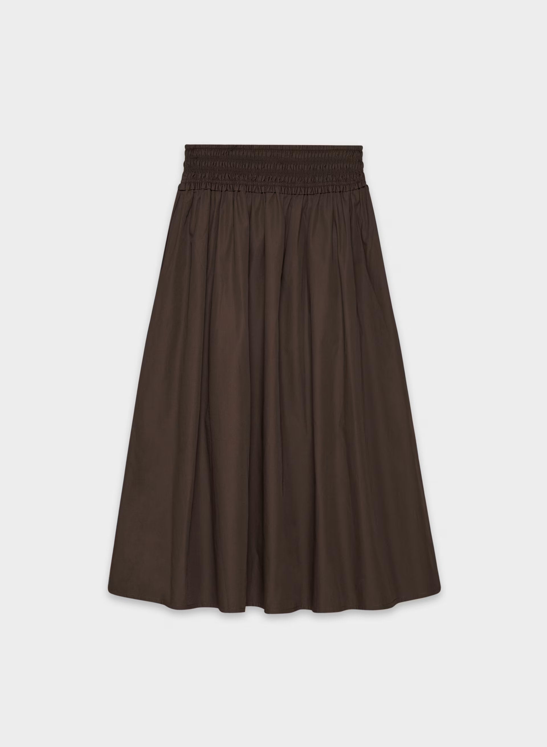 Vetiver Poplin Skirt - RICH MOCHA BROWN