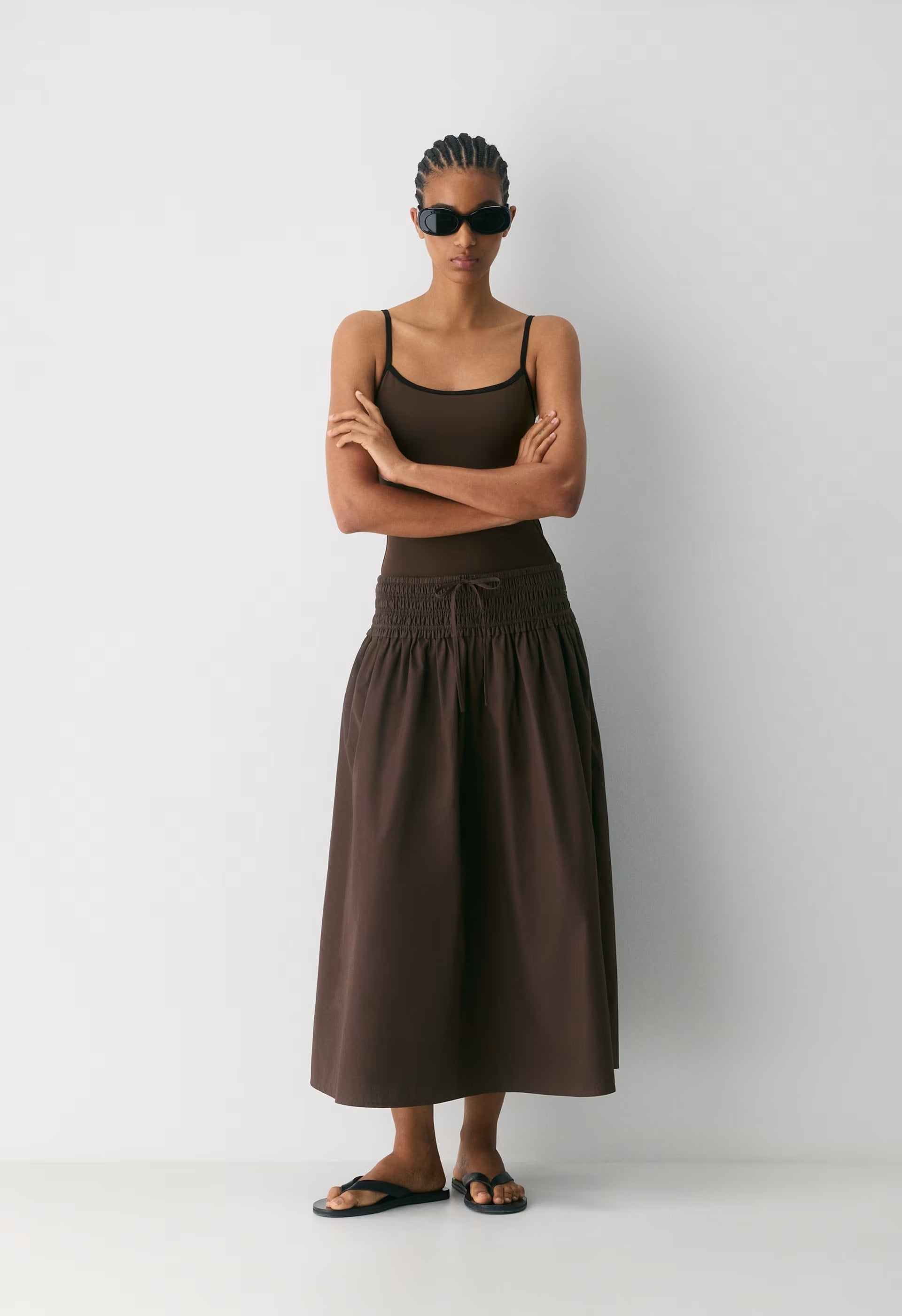 Vetiver Poplin Skirt - TURNER TAUPE