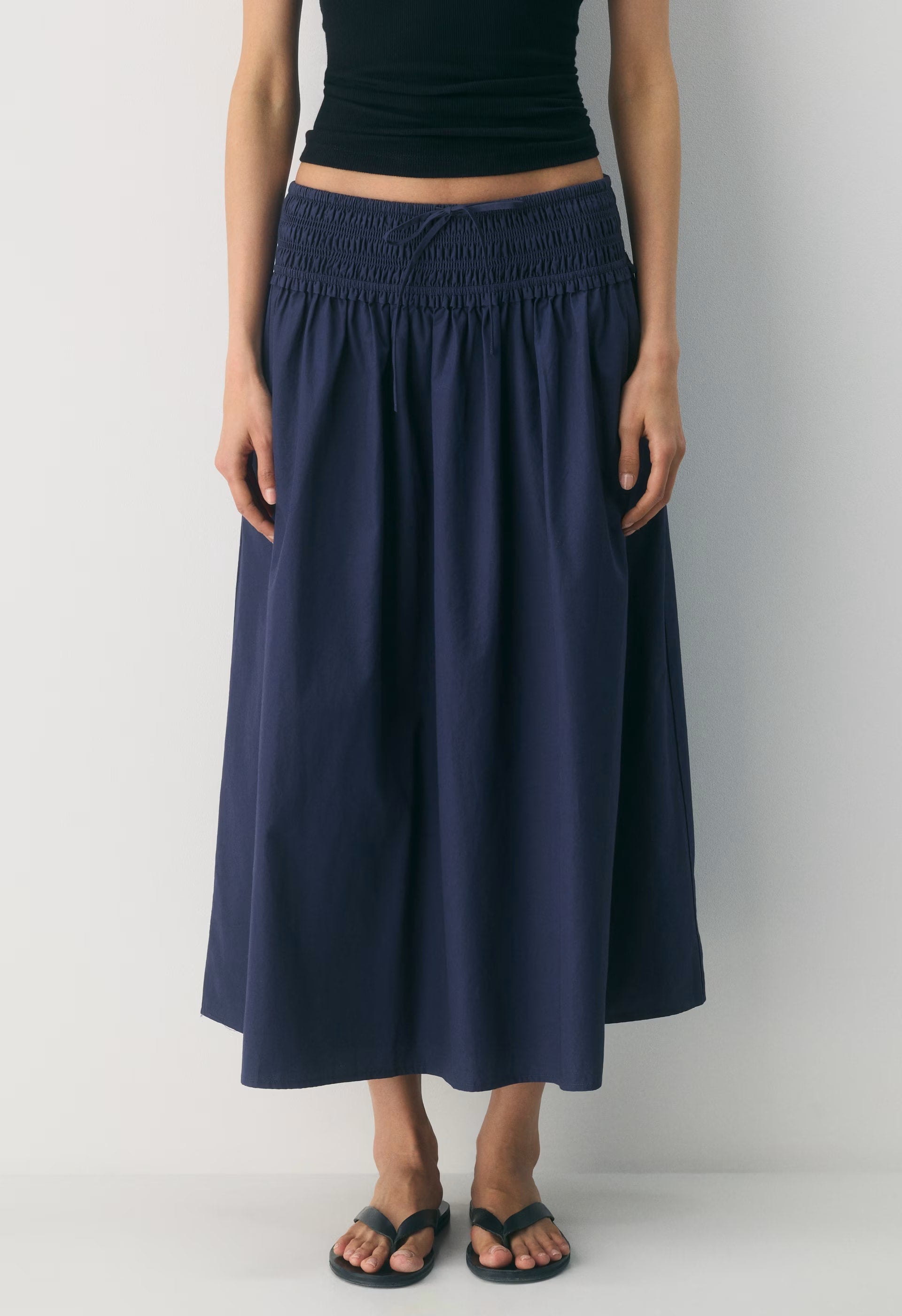 Vetiver Poplin Skirt - HARBOUR NAVY