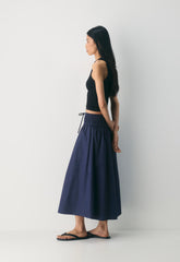 Vetiver Poplin Skirt - HARBOUR NAVY
