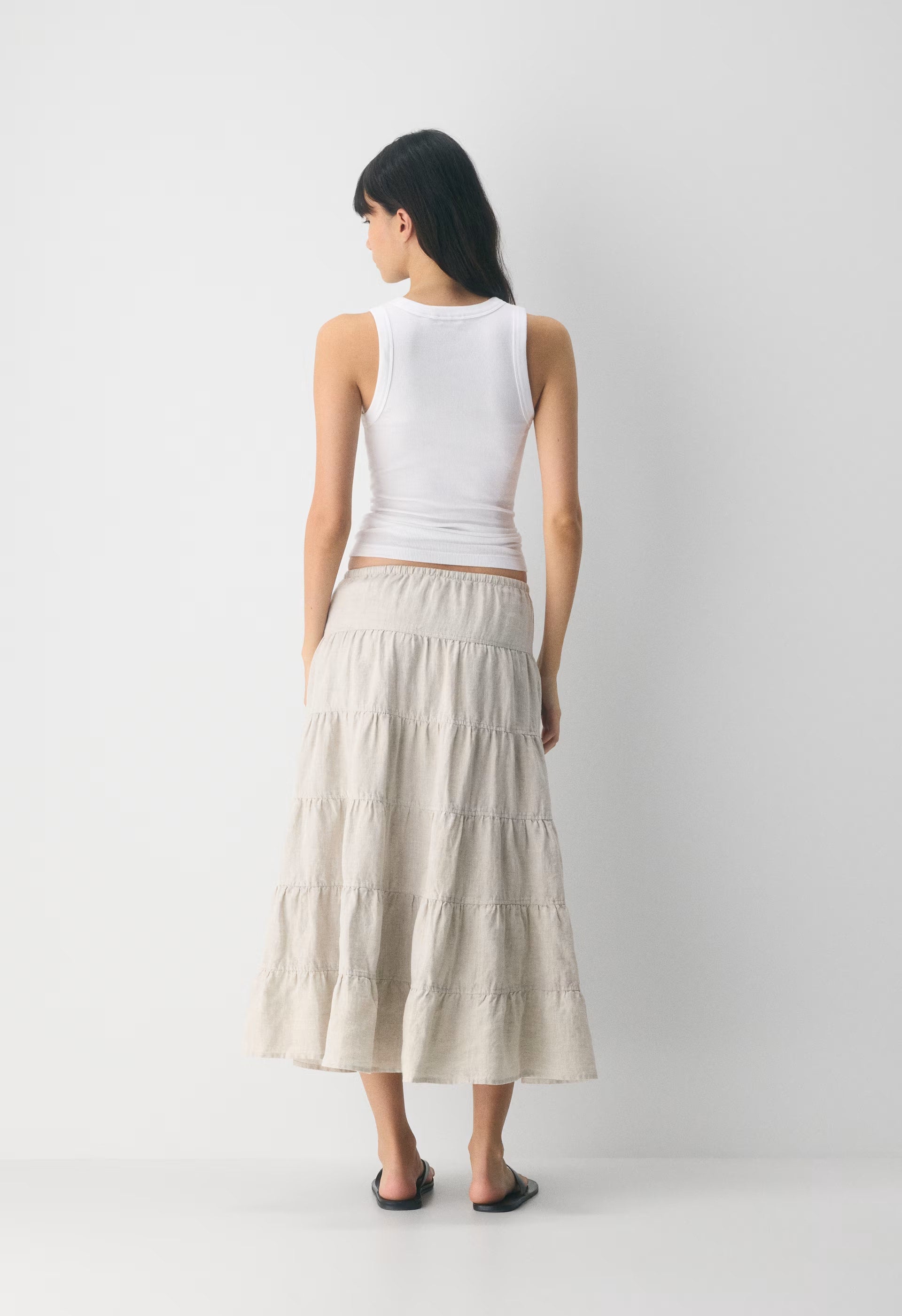 Bouquet Linen Skirt - UNDYED ECRU