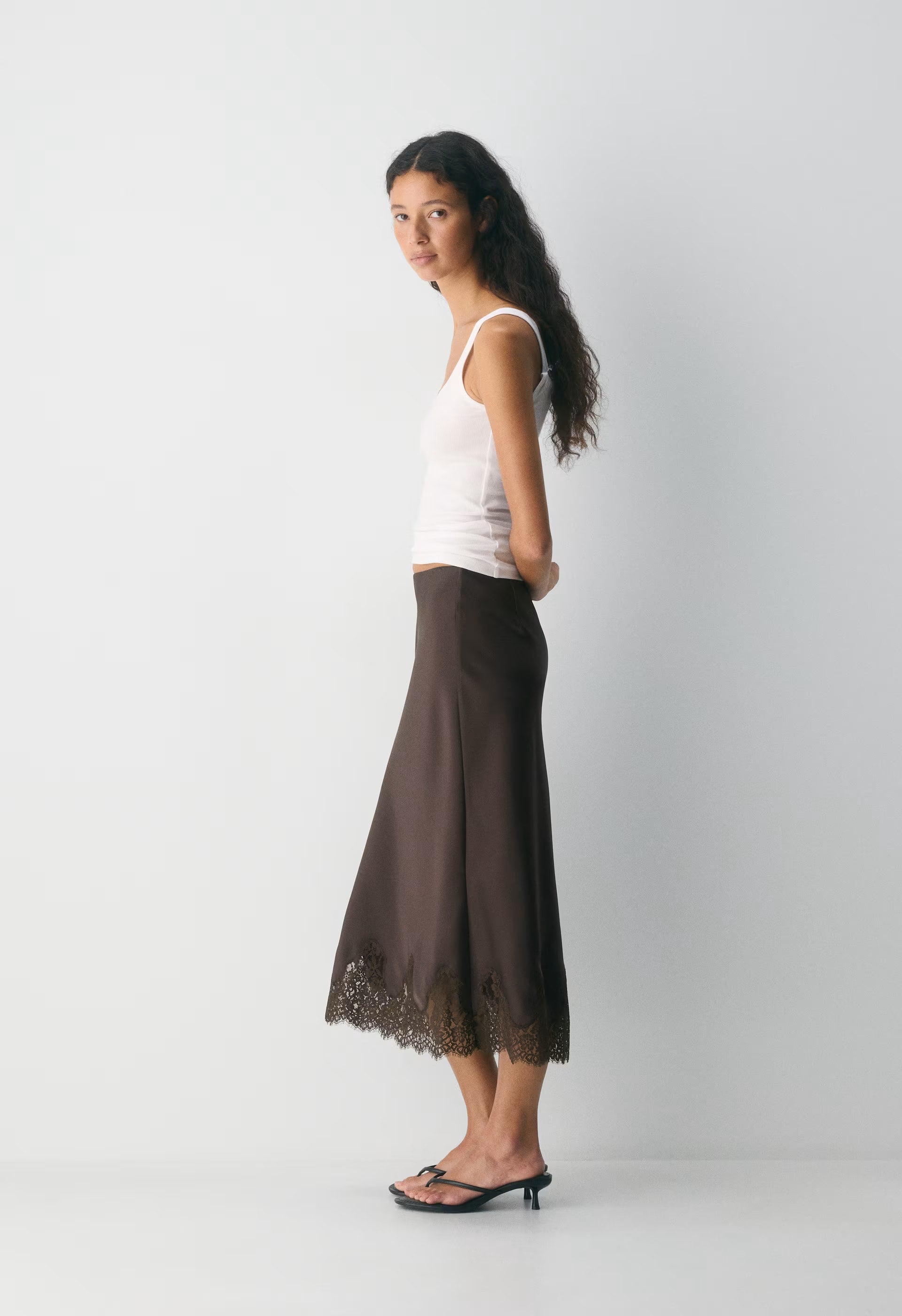 Henrietta Satin Skirt - RC MCH BR/ RCH MCH BRN