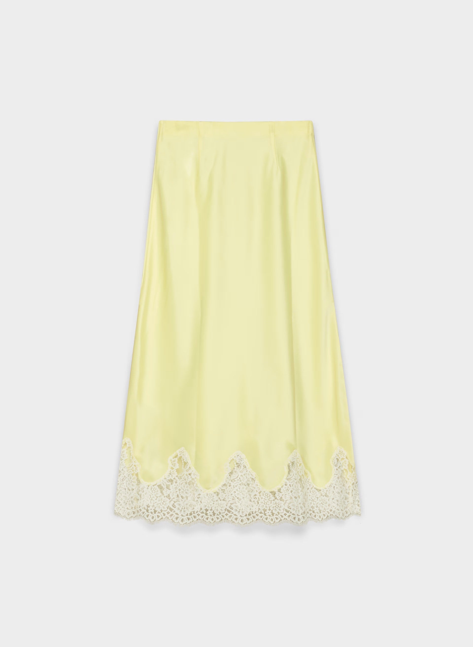 Henrietta Satin Skirt - LEMONADE/LIGHT BIRCH