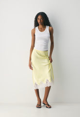 Henrietta Satin Skirt - LEMONADE/LIGHT BIRCH