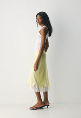 Henrietta Satin Skirt - LEMONADE/LIGHT BIRCH