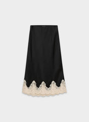 Henrietta Satin Skirt - BLK/SPRKLNG CHMPGN