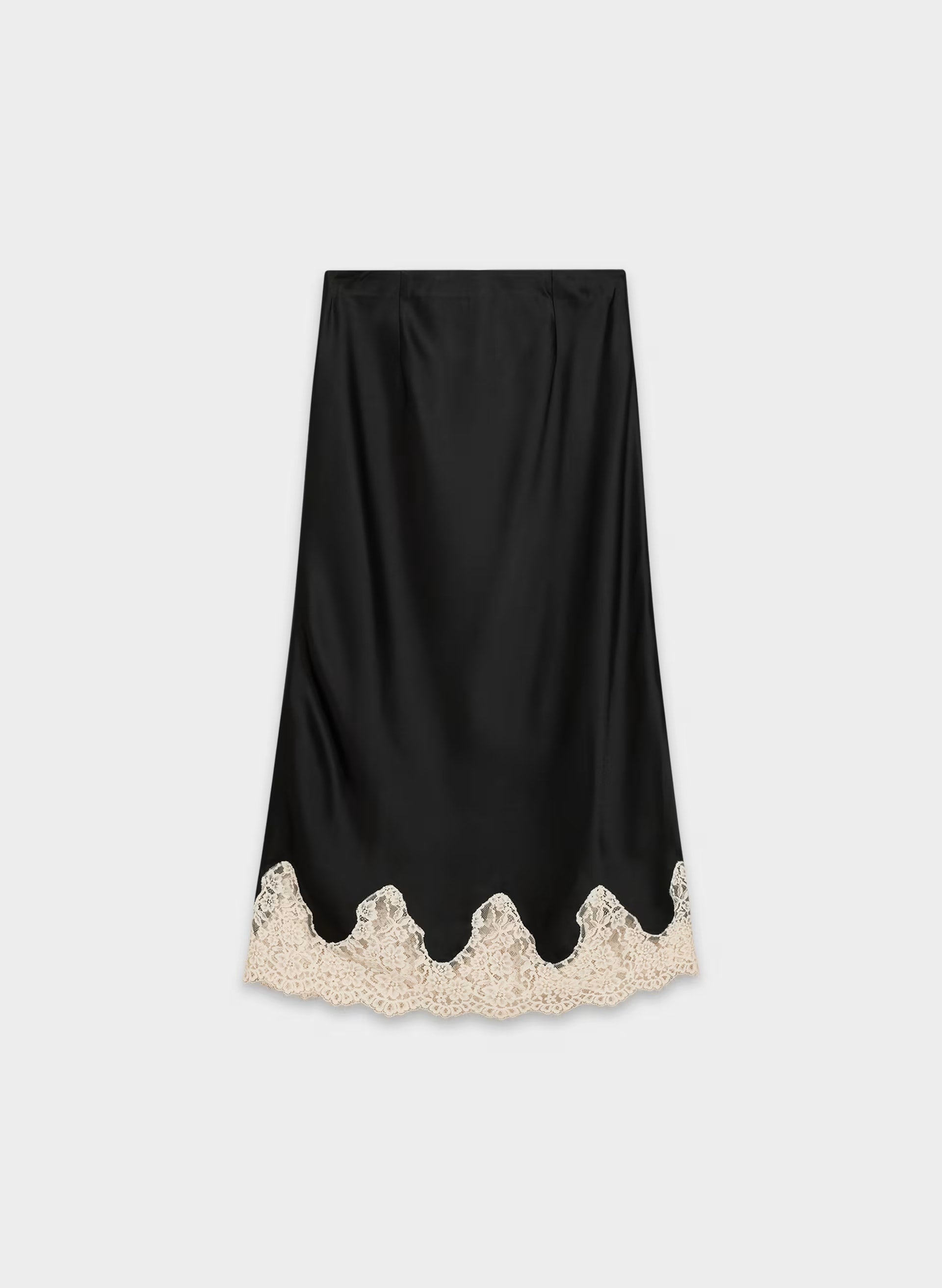 Henrietta Satin Skirt - BLK/SPRKLNG CHMPGN