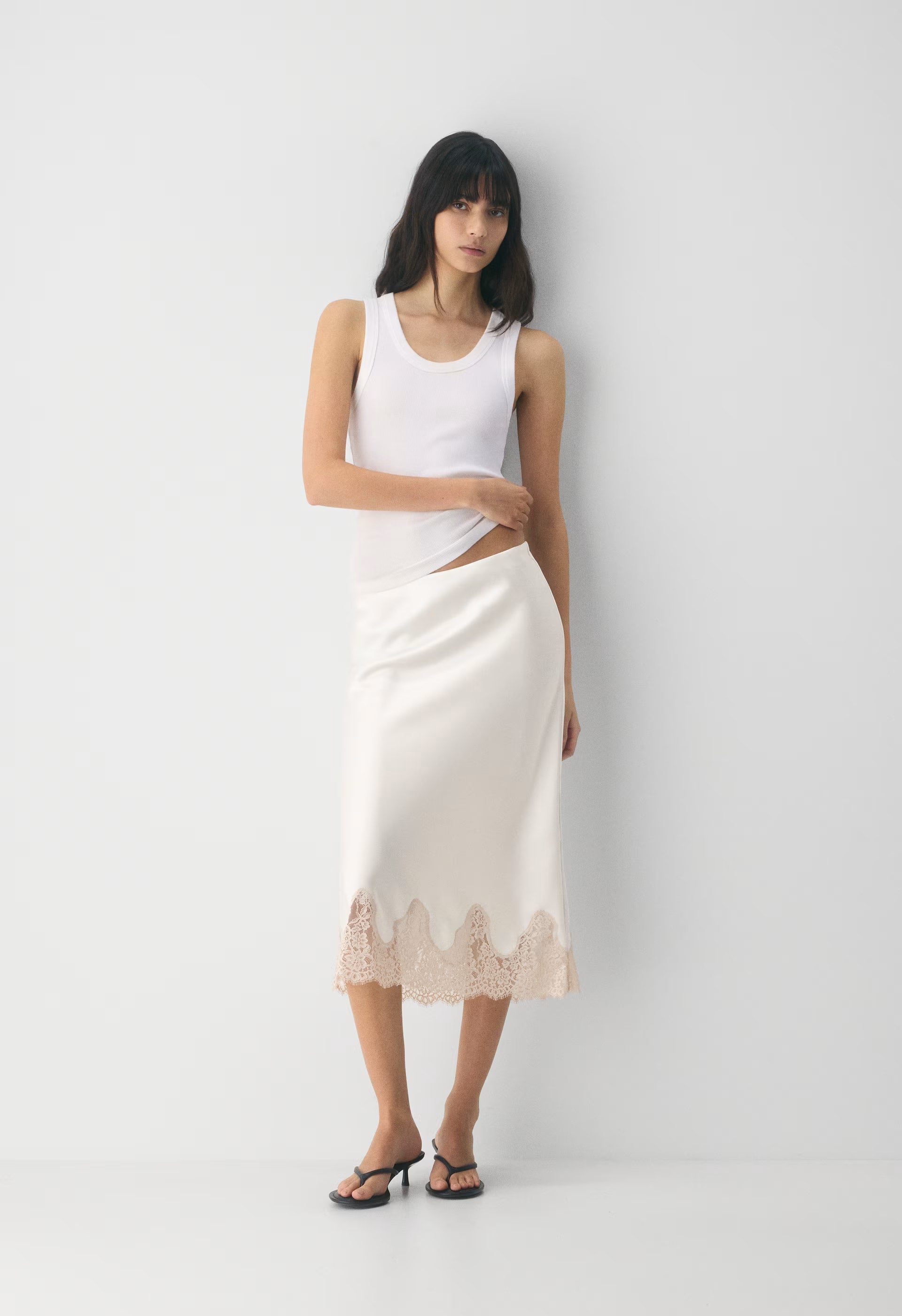 Henrietta Satin Skirt - VINTAGE NAVY/ BLACK