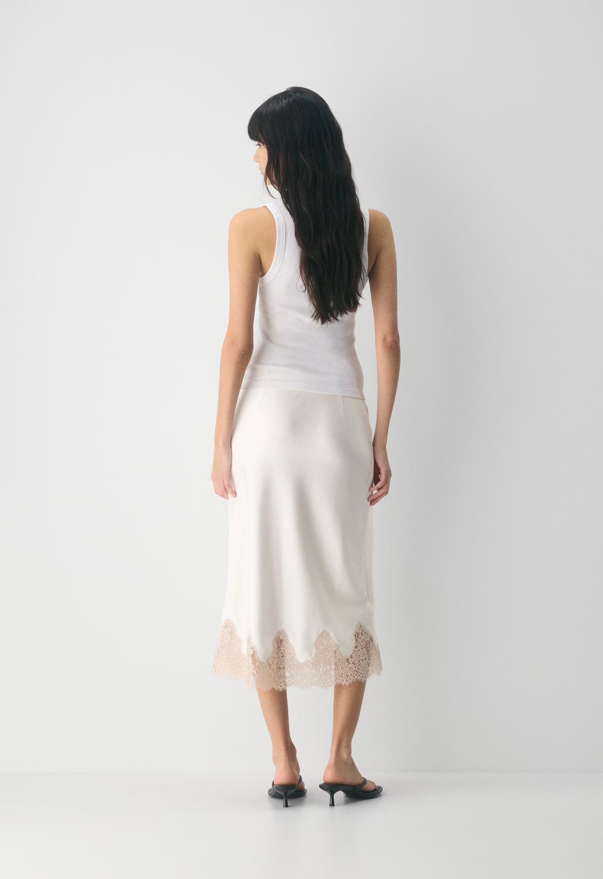 Henrietta Satin Skirt - VINTAGE NAVY/ BLACK