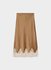 Henrietta Satin Skirt - DSRT SND/SPRKL CHMPN