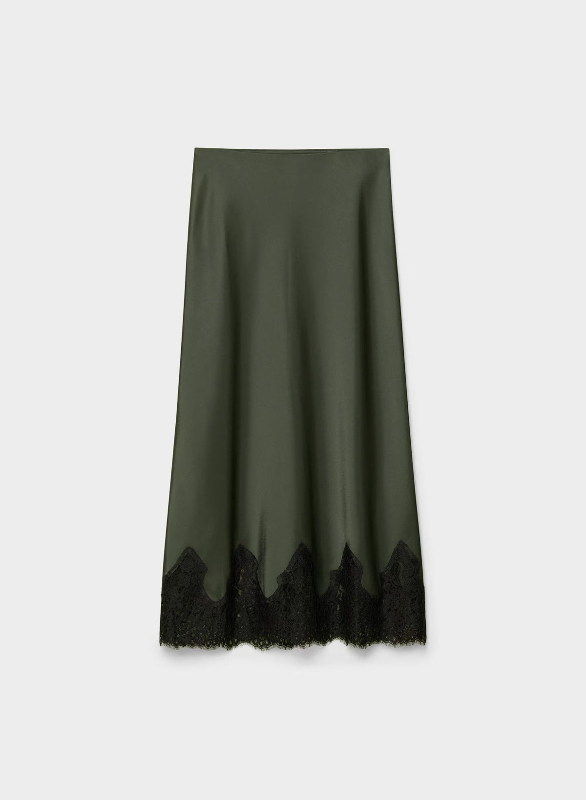 Henrietta Satin Skirt - FLINT GRN/BLCK