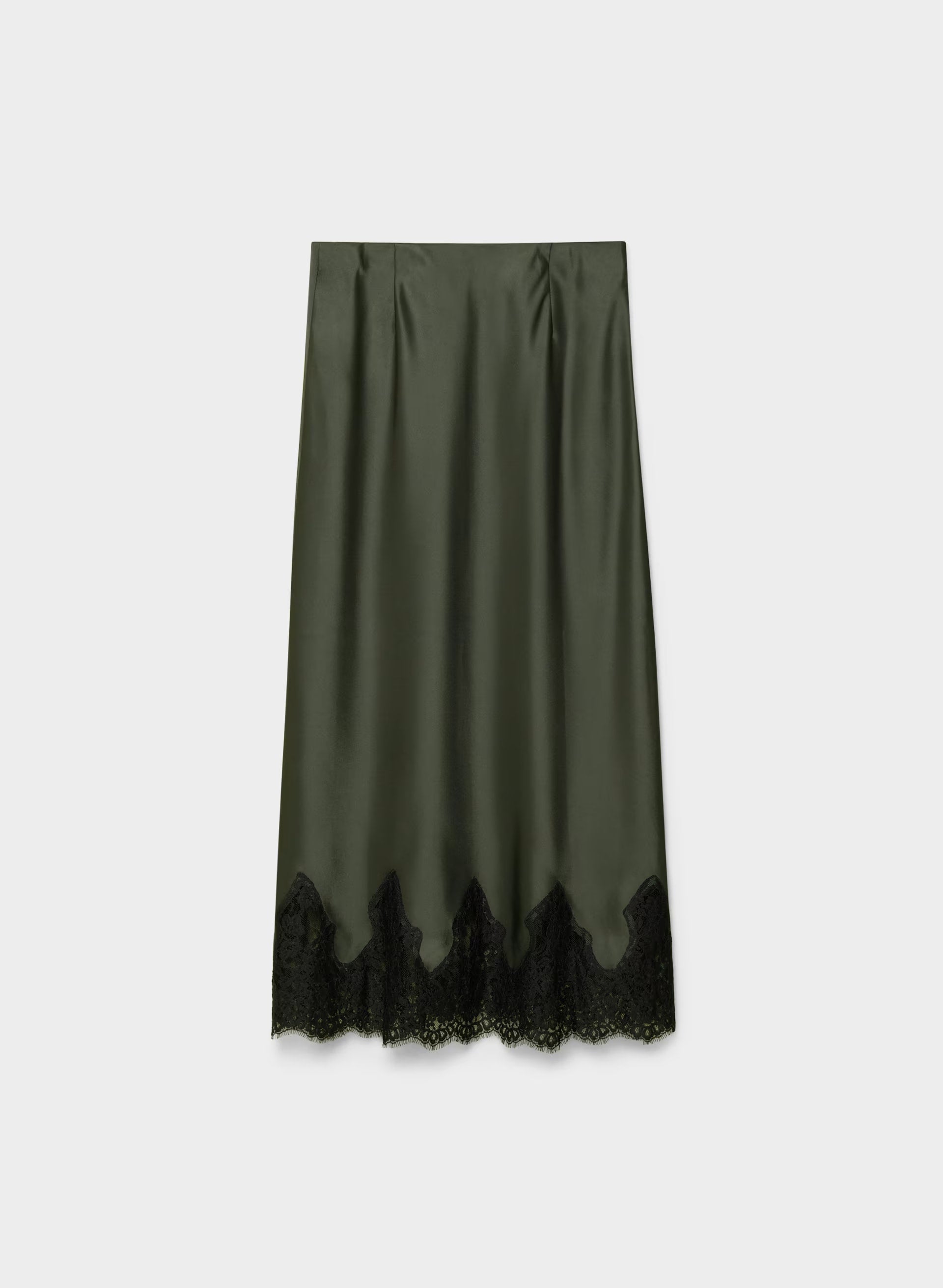 Henrietta Satin Skirt - FLINT GRN/BLCK