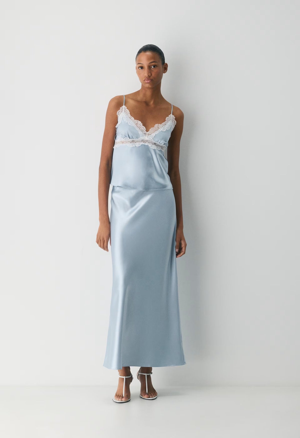 Capture Satin Skirt - DEW BLUE