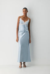 Capture Satin Skirt - DEW BLUE