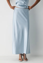 Capture Satin Skirt - DEW BLUE