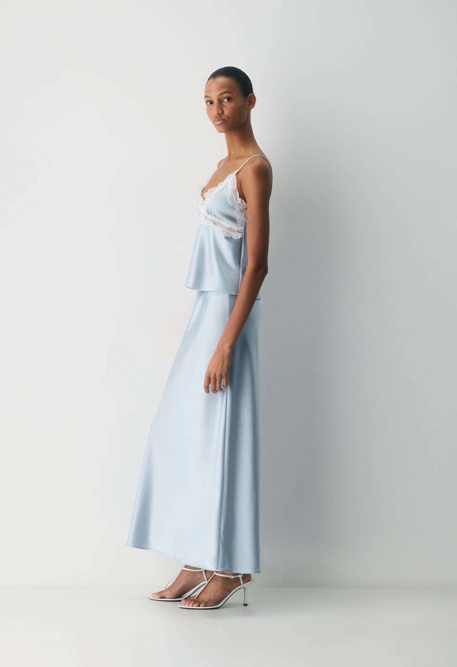 Capture Satin Skirt - DEW BLUE