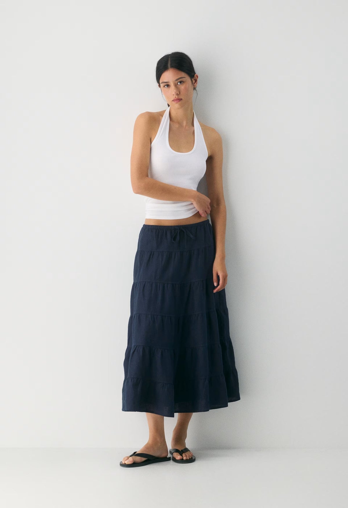 Bouquet Linen Skirt - ADMIRAL