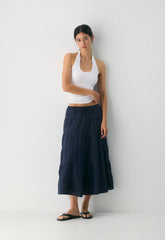 Bouquet Linen Skirt - ADMIRAL